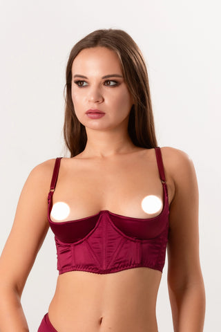 27. Open cupless corset bra with support for big and small breast